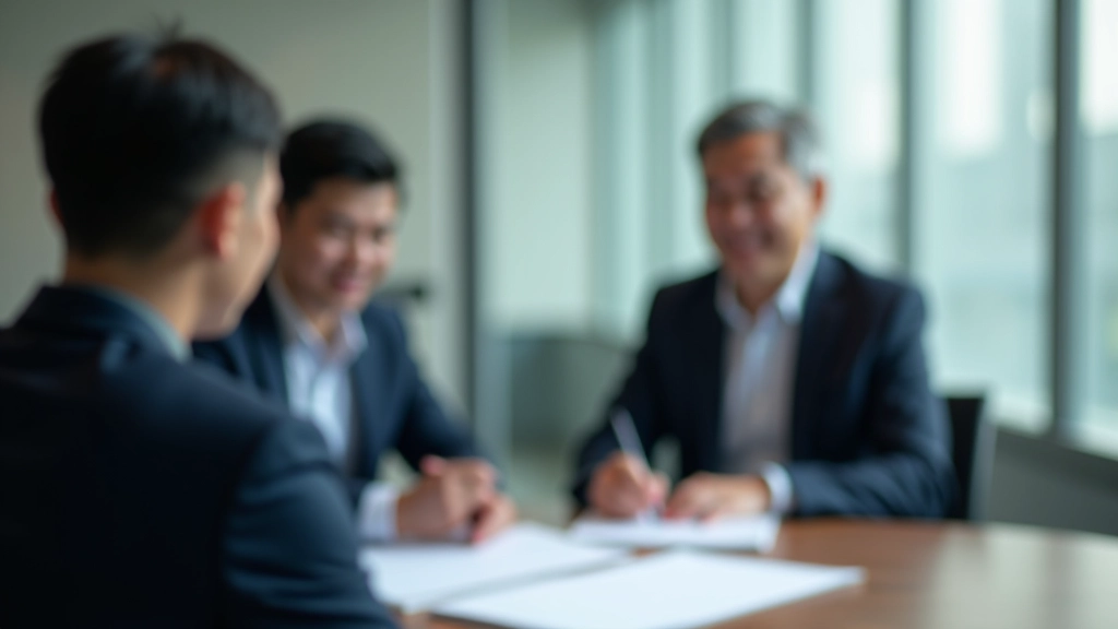 Modern business meeting room with entrepreneurs and mentors collaborating around a conference table with laptops and business strategy documents